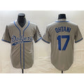 seanshop Los Angeles Dodgers #17 Shohei Ohtani Gray  Cool Base With Patch Stitched Jersey