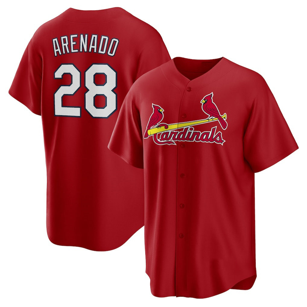 seanshop  St. Louis Cardinals #28 Nolan Arenado Red  Alternate Official Replica Player Jersey