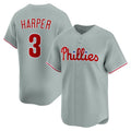 seanshop  Philadelphia Phillies #3 Bryce Harper Gray  Road Limited Player Jersey
