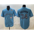 seanshop   Toronto Blue Jays #34 Kevin Gausman Blue  2025 World Series Cool Base Stitched Jersey