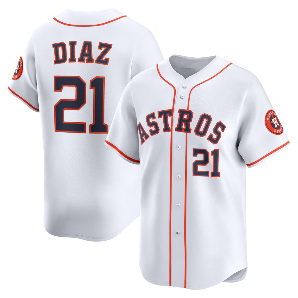seanshop Houston Astros #21 Yainer Diaz White  Home Limited Player Jersey
