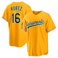 seanshop  Oakland Athletics  #16 Nick Kurtz Gold  Alternate Stadium Jersey