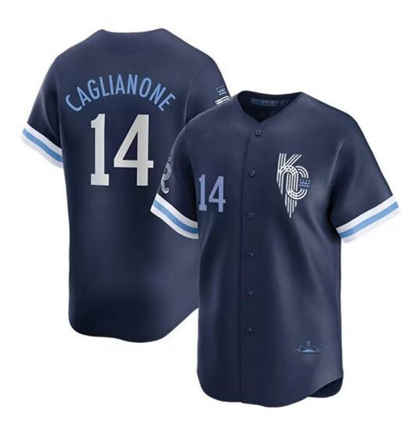 seanshop  Kansas City Royals #14 Jac Caglianone Navy  City Connect Limited Stitched Jersey