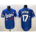 seanshop Los Angeles Dodgers #17 Shohei Ohtani Royal  2025 World Series Champions Patch Tokyo Series Limited Stitched Jersey
