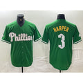 seanshop  Philadelphia Phillies #3 Bryce Harper Green  2024 City Connect Stitched Jersey