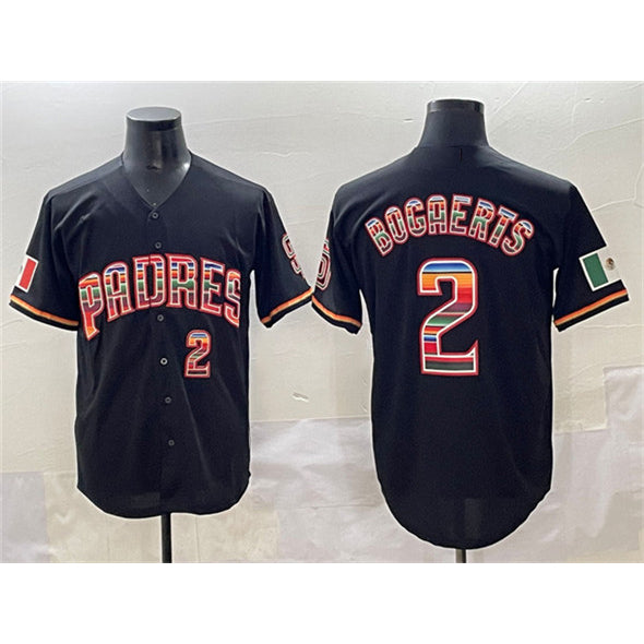 seanshop  San Diego Padres #2 Xander Bogaerts Black  Mexico Cool Base Stitched Jersey