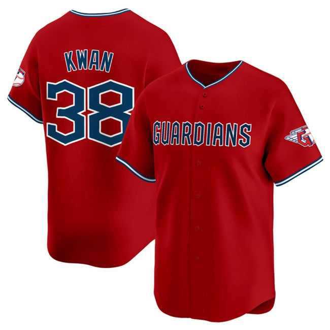 seanshop  Cleveland Guardians #38 Steven Kwan Red  Alternate Limited Stitched Jersey