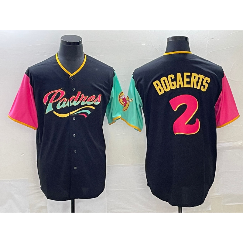 seanshop  San Diego Padres #2 Xander Bogaerts 2022 Black  City Connect Cool Base Stitched Jersey