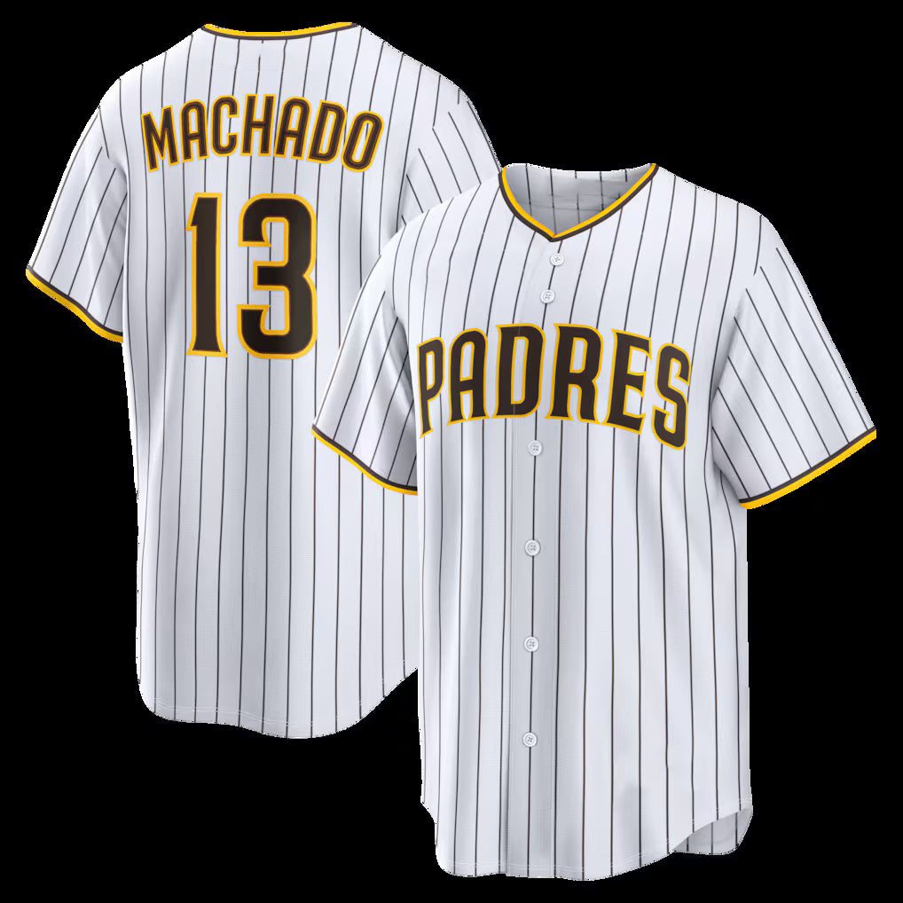seanshop  San Diego Padres #13 Manny Machado White  Home Replica Player Jersey 2