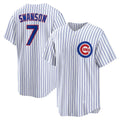 seanshop  Chicago Cubs #7 Dansby Swanson White  Replica Player Jersey