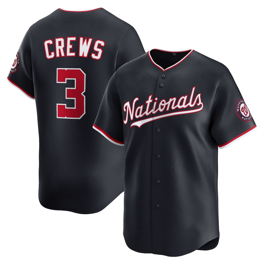 seanshop   Washington Nationals #3 Dylan Crews Navy  Alternate Limited Jersey