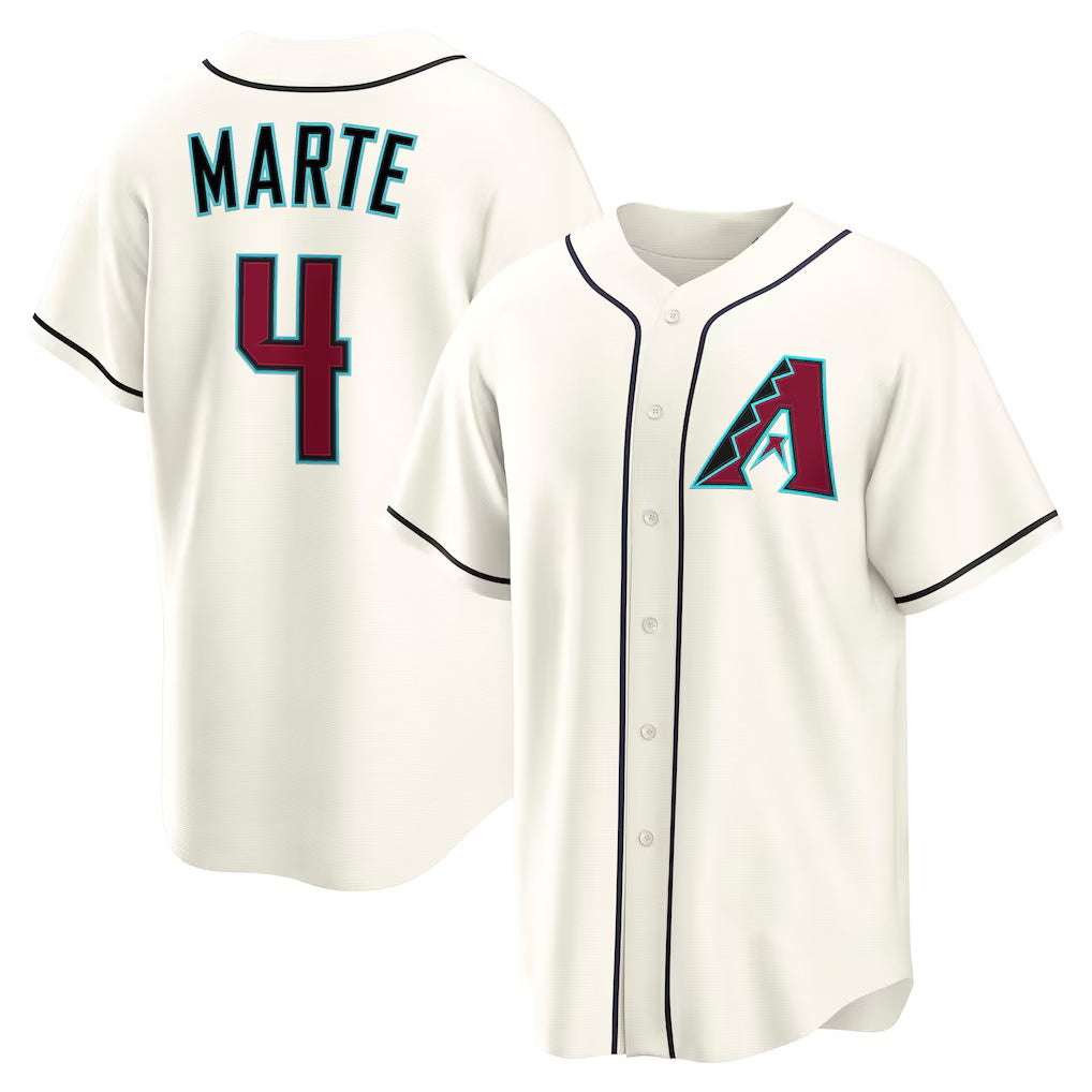 seanshop  Arizona Diamondbacks #4 Ketel Marte Cream  Home Replica Jersey