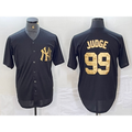 seanshop  New York Yankees #99 Aaron Judge Black Gold  Cool Base Stitched Jersey