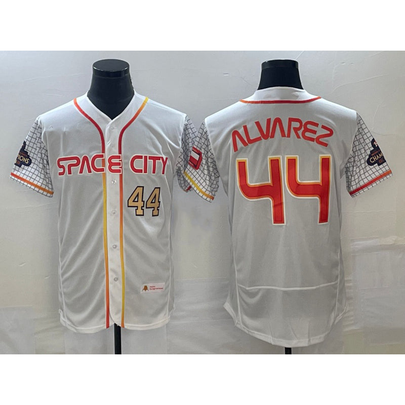 seanshop Houston Astros #44 Yordan Alvarez Number White  2023 City Connect Flex Base Stitched Jersey 3