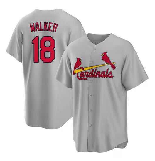 seanshop  St. Louis Cardinals #18 Jordan Walker Grey  Cool Base Stitched Jersey
