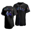 seanshop Houston Astros #44 Yordan Alvarez Iridescent Holographic Collection Jersey - Black
