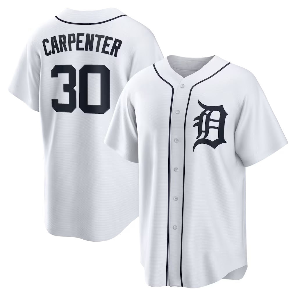 seanshop Detroit Tigers #30 Kerry Carpenter White  Home Replica Jersey