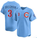 seanshop  Chicago Cubs #3 Alex Bregman Blue  2nd Alternate Limited Stitched Jersey