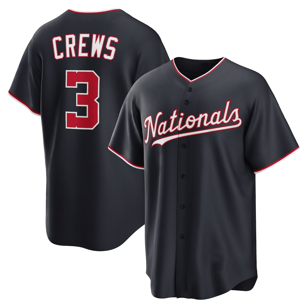 seanshop   Washington Nationals #3 Dylan Crews Navy  Alternate Replica Jersey