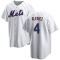 seanshop  New York Mets #4 Francisco ¨¢lvarez White  Cool Base Stitched Jersey