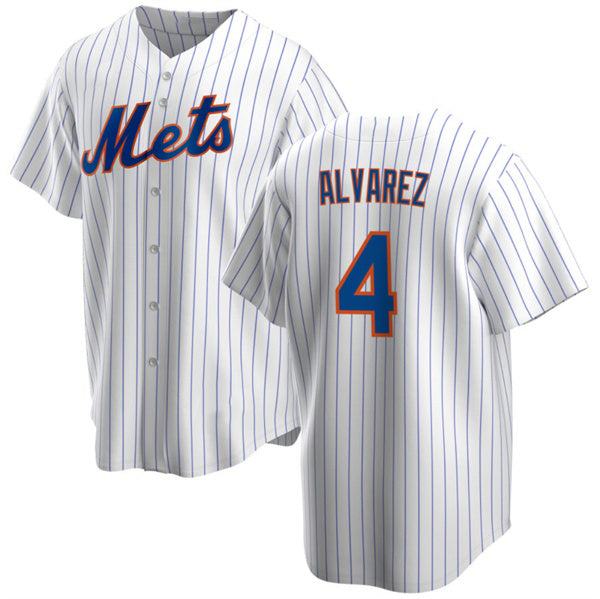 seanshop  New York Mets #4 Francisco ¨¢lvarez White  Cool Base Stitched Jersey