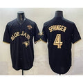 seanshop   Toronto Blue Jays #4 George Springer Black Gold  2025 American League Champions Limited Stitched Jersey