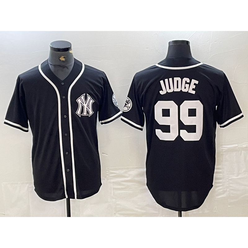 seanshop  New York Yankees #99 Aaron Judge Black White  Cool Base Stitched Jersey