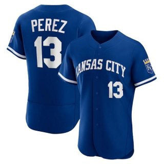 seanshop  Kansas City Royals #13 Salvador Perez Blue  Flex Base Stitched Jersey
