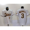 seanshop  San Diego Padres #3 Jackson Merrill White  2023 Cool Base Stitched Jerseys