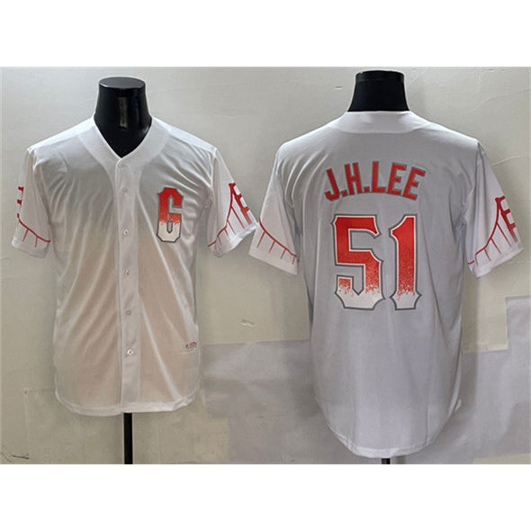 seanshop  San Francisco Giants #51 Jung Hoo Lee White  City Connect Cool Base Stitched Jersey