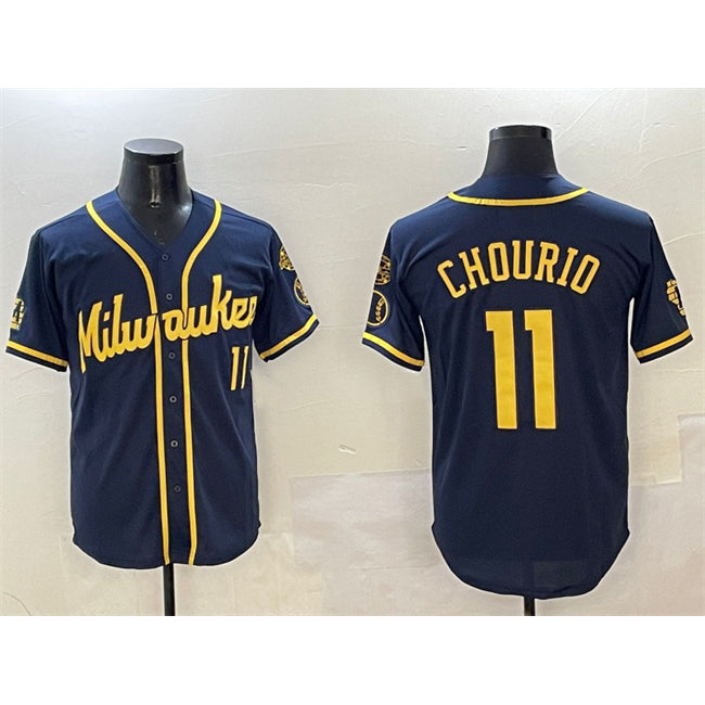 seanshop    Milwaukee Brewers #11 Jackson Chourio White  2024 Alternate Limited Stitched Jersey