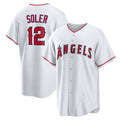 seanshop Los Angeles Angels #12 Jorge Soler White  Home Replica Jersey