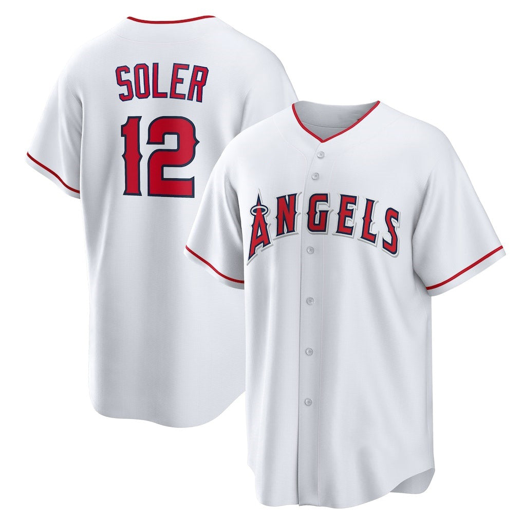 seanshop Los Angeles Angels #12 Jorge Soler White  Home Replica Jersey