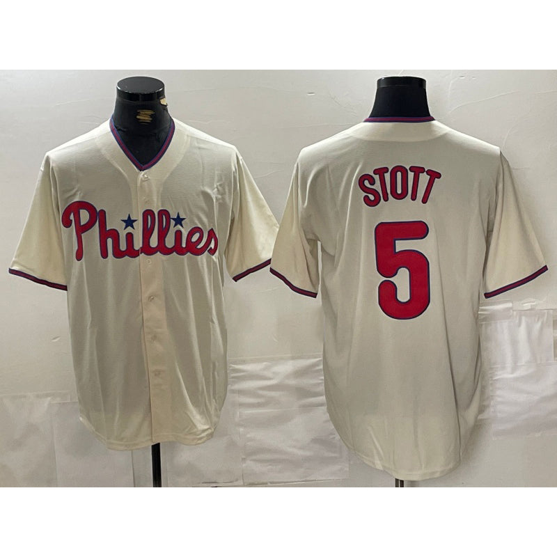 seanshop  Philadelphia Phillies #5 Bryson Stott Cream  Cool Base Jersey