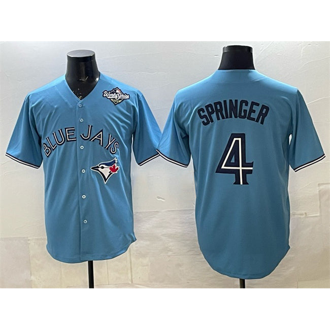 seanshop   Toronto Blue Jays #4 George Springer Blue  2025 World Series Cool Base Stitched Jersey