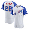 seanshop Atlanta Braves #28 Matt Olson White  2023 City Connect Flex Base Stitched Jersey 2