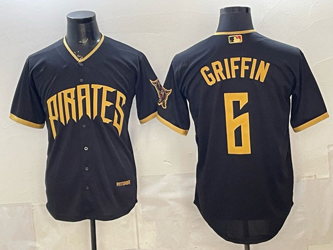 seanshop  Pittsburgh Pirates #6 Konnor Griffin Black  2026 City Connect Stadium Stitched Jersey