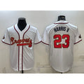 seanshop Atlanta Braves #23 Michael Harris II White Gold  World Series Champions Program Cool Base Stitched Jersey