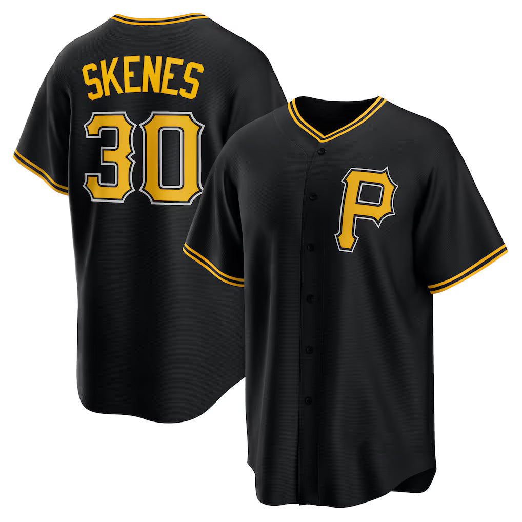 seanshop  Pittsburgh Pirates #30 Paul Skenes Black  Alternate Replica Player Jersey