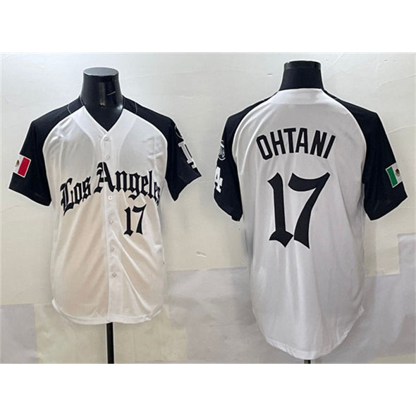 seanshop Los Angeles Dodgers #17 Shohei Ohtani White Black  Mexico 2025 LA Gothic Style With Fernando Patch Vapor Premier Limited Stitched Jersey