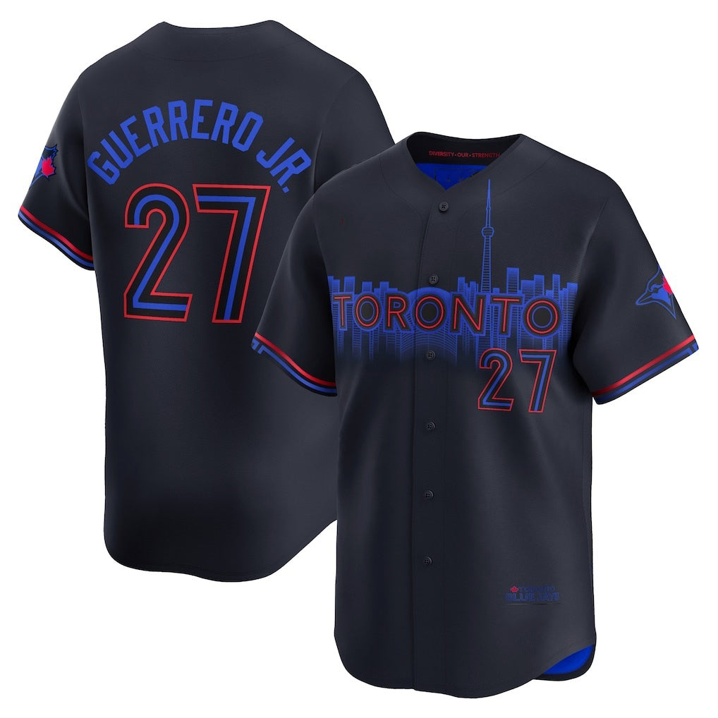 seanshop   Toronto Blue Jays #27 Vladimir Guerrero Jr. Black  2024 City Connect Limited Player Jersey