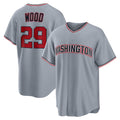 seanshop   Washington Nationals #29 James Wood Gray  Road Replica Jersey