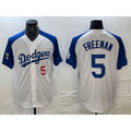 seanshop Los Angeles Dodgers #5 Freddie Freeman Number White Blue  Fashion Stitched Cool Base Limited Jerseys