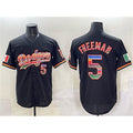 seanshop Los Angeles Dodgers #5 Freddie Freeman Black  Mexico Cool Base Stitched Jersey