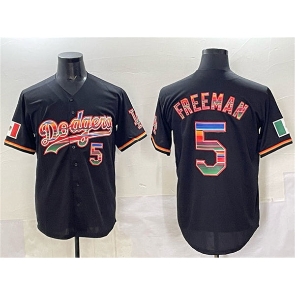 seanshop Los Angeles Dodgers #5 Freddie Freeman Black  Mexico Cool Base Stitched Jersey