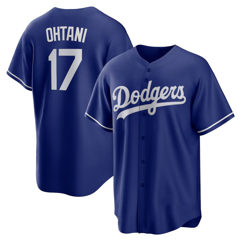 seanshop Los Angeles Dodgers #17 Shohei Ohtani Royal  Alternate 2 Replica Jersey