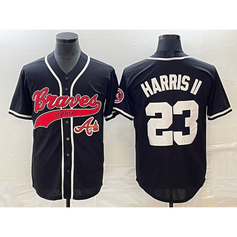 seanshop Atlanta Braves #23 Michael Harris II Black  Cool Base Stitched Jersey 2