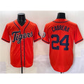 seanshop Detroit Tigers #24 Miguel Cabrera Orange  With Patch Cool Base Stitched Jersey