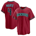 seanshop  Arizona Diamondbacks #4 Ketel Marte Red  Alternate 2 Replica Jersey