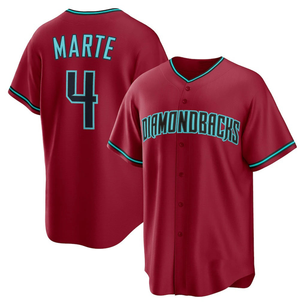 seanshop  Arizona Diamondbacks #4 Ketel Marte Red  Alternate 2 Replica Jersey
